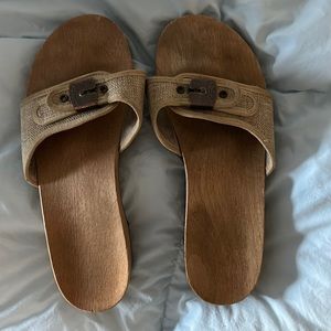 Vintage wooden Dr. Scholl exercise sandal.